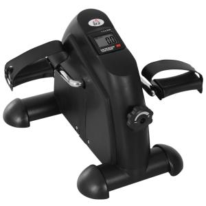 Minicykel och Pedaltränare Kompakt Träningsredskap för Armar och Ben LCD-Display Svart 35 X 40 X 31 Cm