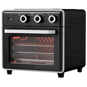 Miniugn Varmluftsfritös Silver av Metall för Kök 20 l Ugn med Cirkulationsluft och 5 Lägen 90-230 Grader