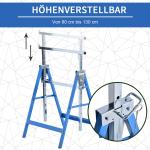 Hopfällbara Arbetsbockar 2-Pack, Justerbara Ställningsbockar i Stål, Robusta Stöd för Bygg och Renovering, Blå, 68 x 58 x 80-130 cm, 200 kg