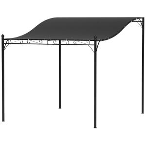 Påbyggnadspaviljong Pergola Med Tak, Vattenavvisande Paviljongtak, Fristående Trädgårdspaviljong, Uteplatspaviljongtak, Solskydd För Altan, Trädgård, Ca. 2,5 X 3 X 2,5 M, Mörkgrå