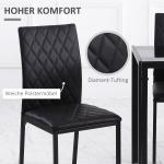 Matstolar Köksstolar Set om 4 Vit av Konstläder och Stål för Kök och Matsal Vadderade Matstolar med Stålben Modern Design