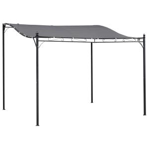 Pergola med Justerbart Tak, Modern Trädgårdspaviljong i Metall, Skapar Skugga och Rumskänsla på Uteplatsen, Grå, 297 x 297 cm