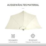 Parasoll Halvt Paraply Beige av Metall och Polyester för Balkong och Terrass med Vev och Solpanel LED Belysning Väderbeständigt 265 x 240 cm