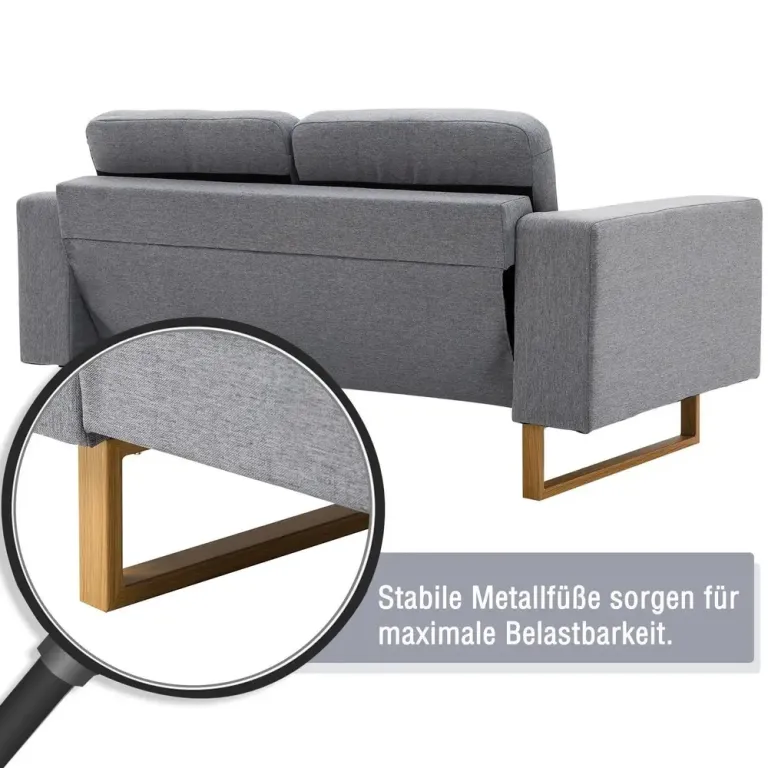 Hörnsoffa i Tyg Soffa med Träben Loungesoffa 2-Sits