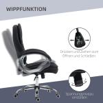 Kontorsstol Linnetyg med Vippfunktion Ergonomisk Skrivbordsstol Justerbara Armstöd för Hemmakontor Svart 64 X 75 X 111-121 Cm