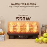 Dehydrator Mattork Svamptork med 6 Fack Svart av Plast och Metall för Frukt och Kött Timer 40-70°C 550 W