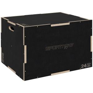 Hoppbox för Träning med Robust Konstruktion och Handtag för Hemmagym Hållbar och Stabil Svart Trä 61 x 51 x 41 cm