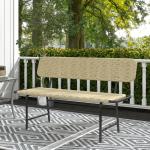 Trädgårdsbord Balkongbord Grå av Stål och Trälook för Trädgård och Terrass Matbord för 6 Personer Väderbeständigt 145 x 85 cm