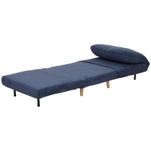 Bäddsoffa Stolsäng 2-i-1 Blå av Manchester och Metall för Sovrum och Vardagsrum Gästsäng med Justerbar Madrass 82 x 89 x 83 cm