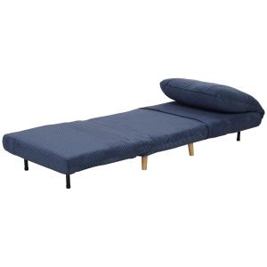 Bäddsoffa Stolsäng 2-i-1 Blå av Manchester och Metall för Sovrum och Vardagsrum Gästsäng med Justerbar Madrass 82 x 89 x 83 cm