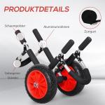 Surfvagn Surfbräda Transportvagn Hopfällbar Vadderad PU-Däck Aluminium upp till 45 Kg 64 X 55 X 38,5 Cm