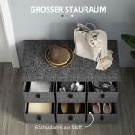 Skobänk Garderobsbänk med 6 Lådor Mörkgrå av Linnelook ve Tyg för Hall ve Entré Skokista för 6 Par Skor 76,5 x 38 x 38 cm