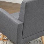 Accentstol i Skandinavisk Design, Knäppt Klädsel, Natur + Ljusgrå