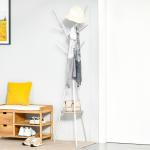 Klädhängare Stående Vit Metall Praktisk Förvaring för Hall 45 X 45 X 180 Cm
