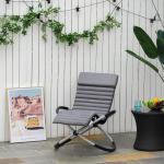 Ergonomisk Gungstol för Trädgård, Bekväm Relaxstol med Textilene-Sits, Väderbeständig Design för Uteplatsen, Mörkgrå, 145 x 74 x 88 cm