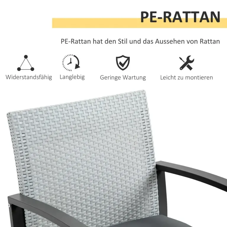 Konstrotting Balkongmöbelset för 2 Personer Sidobord