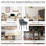 Matsalsstolar i Linnetyg 2-Pack, Bekväma Kökstolar med Armstöd och Metallben, Modern Design för Matplatsen, Mörkgrå, 59,5 x 56,5 x 81 cm