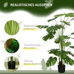 Konstgjord Växt Monstera Grön av Plast för Inomhusbruk Konstträd med 24 Grenar 180 cm