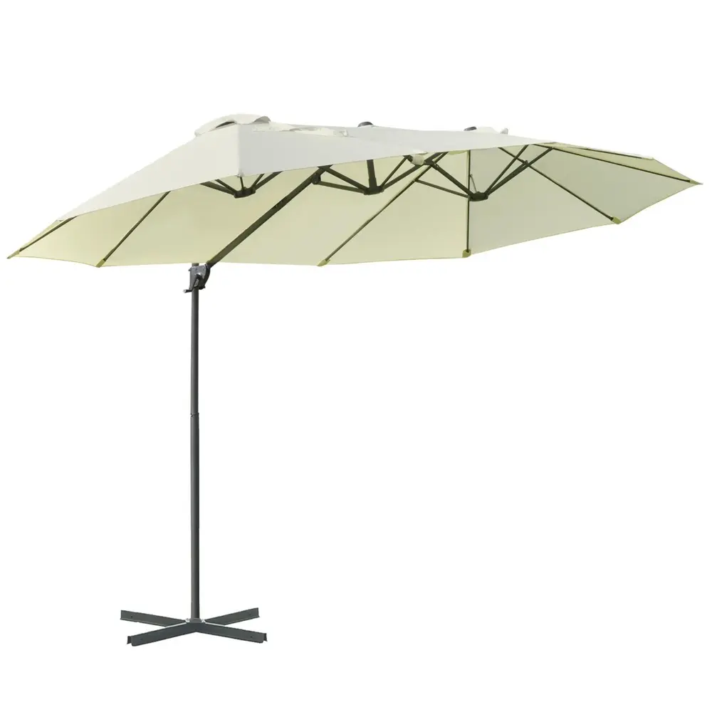 Dubbelt Parasoll med Vev Stort 440 x 270 x 250 Cm