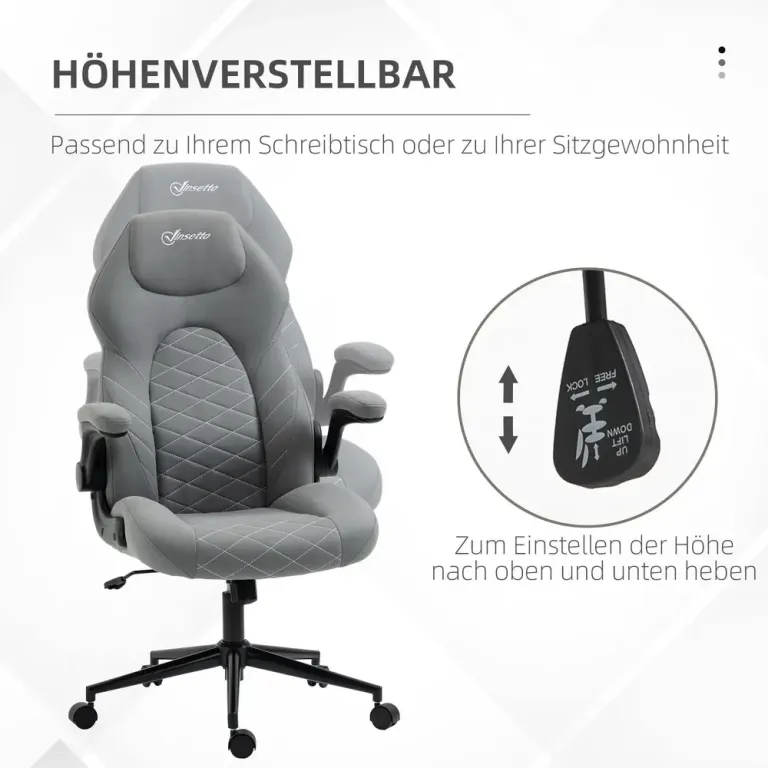 Kontorsstol Grå av Tyg och Metall