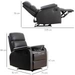 Justerbar TV-Fåtölj i Konstläder, Bekväm Relaxstol med Ergonomiskt Ryggstöd, Stilren Vilostol för Vardagsrum, Brun, 75 x 92 x 99 cm