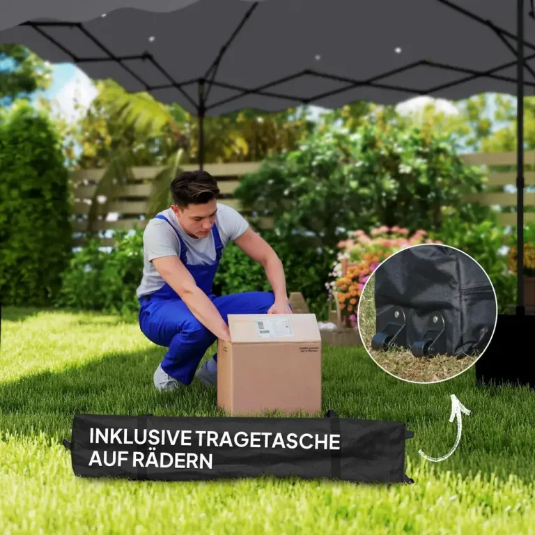 Trädgårdspaviljong Pop-up Partytält Ljusgrå 3 x 3 m