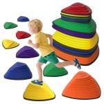 Set med 9 Stegstenar, Halkfri Design, Stapelbar för Inomhus och Utomhus, Färgglad
