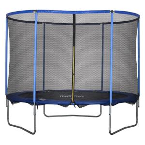 Studsmatta med Skyddsnät 244 cm, Säker Trädgårdstrampolin för Barn, Stabil Stålram och UV-Beständig Hoppduk, Blå, 113,6 kg
