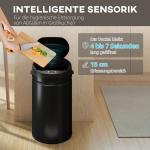 Sensor Papperskorg med Mjukstängning, Beröringsfri i Rostfritt Stål 30 L