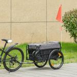 Cykelkärra och Transportvagn 2-i-1, Robust Lastvagn med Luftdäck, Smidig Transport av Last upp till 40 kg, Svart, 130 x 64 x 103 cm