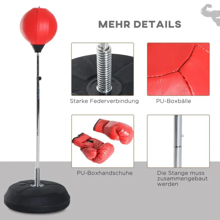 Boxningsset med Stansboll Höjdjusterbar 126–144 cm