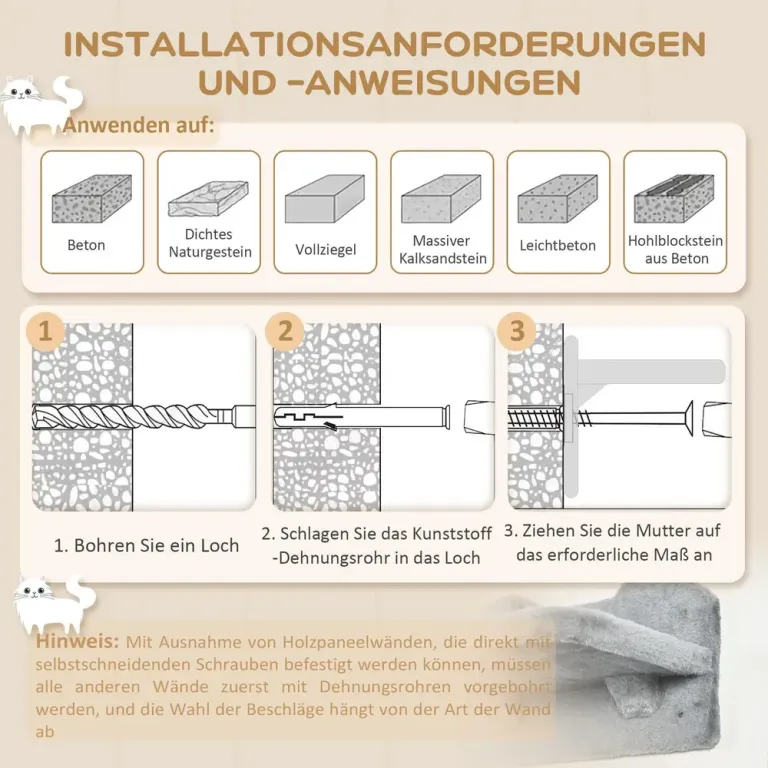 Kattklättervägg med Hängmatta och Klösbräda, Grå