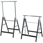 Såghäst Höjdjusterbar Hopfällbar Metall upp till 200 Kg för Träarbete Svart 68 X 56 X 80-130 Cm