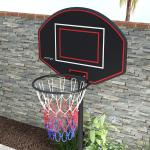 Basketkorg Basketstativ Svart av Stål för Utomhusbruk Höjdjusterbar med Hjul och Splittersäker Bakvägg 221-282 cm
