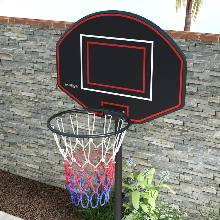Basketkorg Basketstativ Svart av Stål 221-282 cm