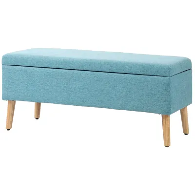 Bänk Förvaringsbänk Blå av Linnelook 110 x 39 x 45 cm
