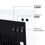 Elektrisk Spis 1200 W Stående Eldstad med Flameffekt Elektrisk Öppen Spis för Mysig Atmosfär Vit