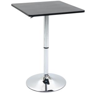 Höjdjusterbart Barbord, 360° Vridbart, Reptåliga Fötter, Stabil Metallbas, Svart/Silver
