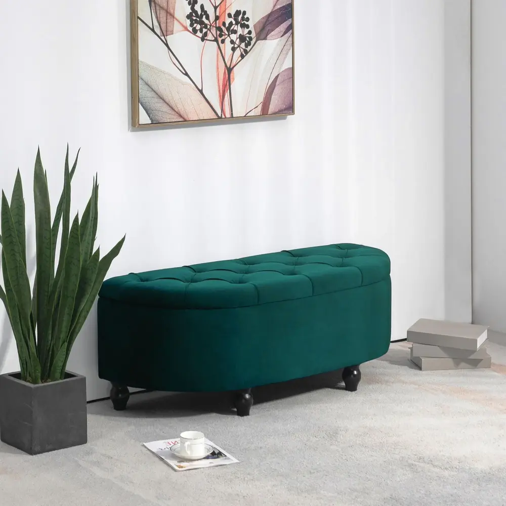 Pall med Förvaringsutrymme Vadderad Sits 120 x 46 x 42 cm