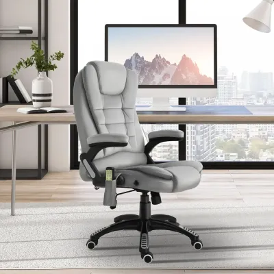 Massagekontorsstol Ergonomisk Höj- och Sänkbar PU-Hjul