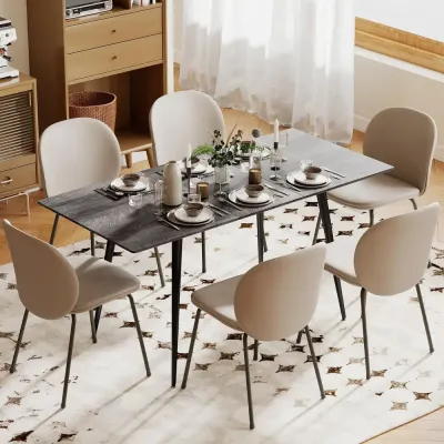 Matbord Utdragbart Grå MDF och Stål Bord med Iläggsskiva