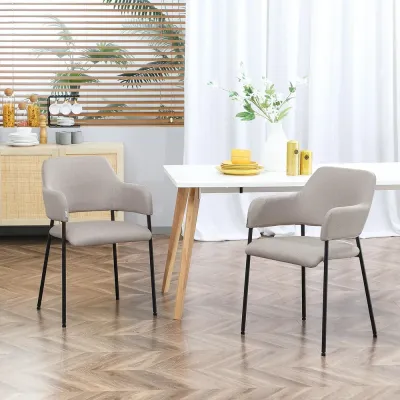 Matsalsstolar Köksstolar Beige av Tyg 54 x 54 x 84 cm
