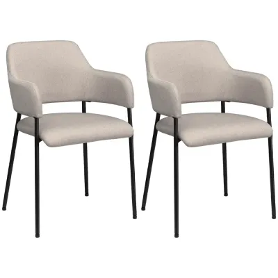 Matsalsstolar Köksstolar Beige av Tyg 54 x 54 x 84 cm