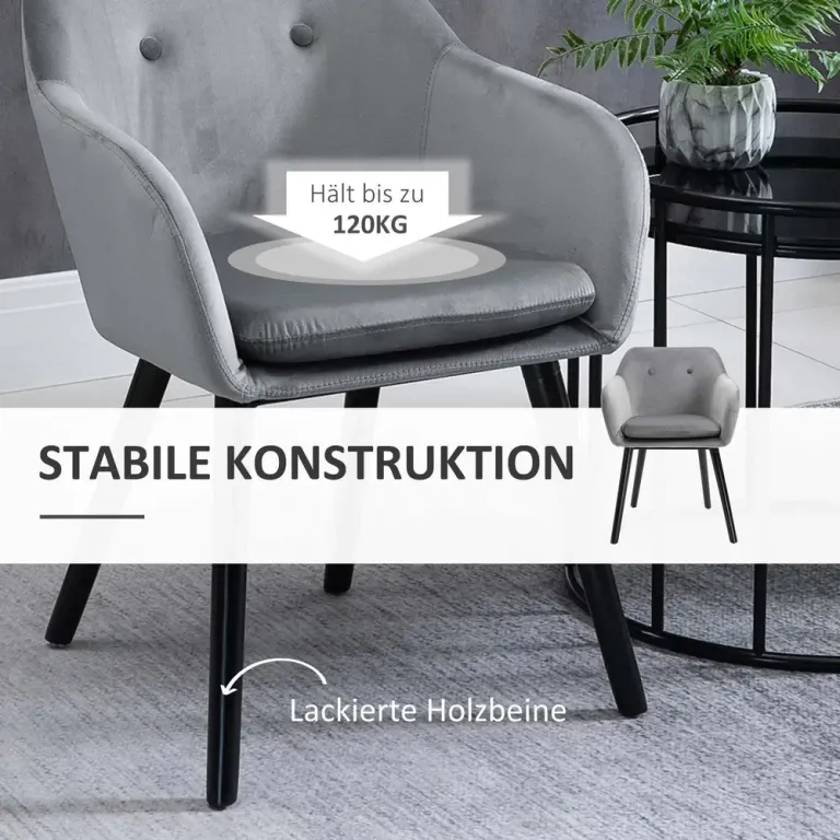 Matsalsstolar Köksstolar Grå av Sammet 54 x 56 x 74 cm