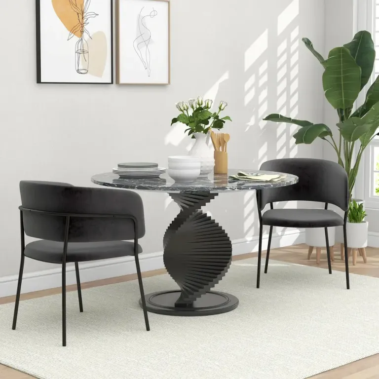 Matsalsstolar Köksstolar Grå av Sammet 57 x 53 x 73 cm