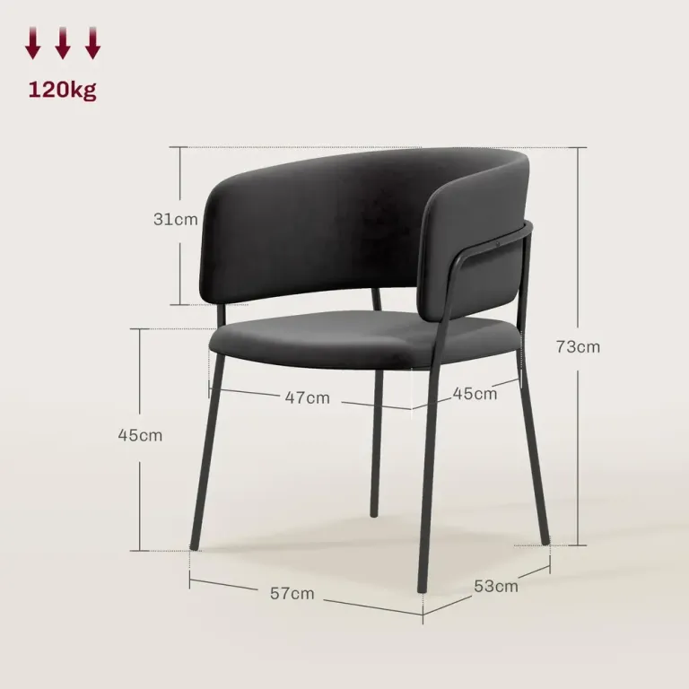 Matsalsstolar Köksstolar Grå av Sammet 57 x 53 x 73 cm