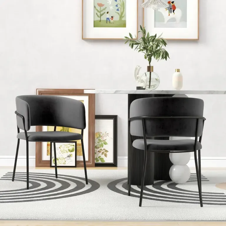 Matsalsstolar Köksstolar Grå av Sammet 57 x 53 x 73 cm