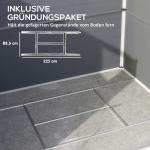 Verktygsbod Redskapsbod med Taktak Grå av Aluminium för Trädgård och Bakgård Skjul med Låsbar Dörr och Fönster 4,1 m³ 240 x 190 x 228 cm