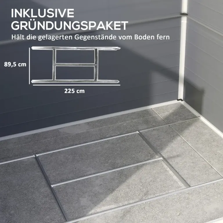 Verktygsbod Redskapsbod med Taktak Grå 240 x 190 x 228 cm