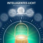 Sollampa Trädgårdslampa Natur av Bambu för Trädgård och Terrass USB Uppladdningsbar med Handtag 3 Ljusa Färger IP44